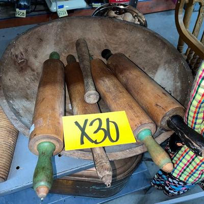 X30-wooden bowl and rolling pins