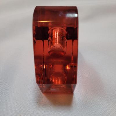 Two Moser Heart Glass Candleholders (DR-EL)