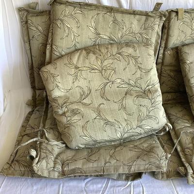 G8103 6 Vine Pattern Chair Cushions Lot
