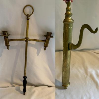 Brass Church Processional Candleholder & Brass Coat Hook (LR-MG)