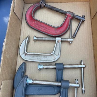 3- 31/2 c clamps 1- 4” c lamp