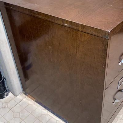 METAL FILING CABINET WITH SOME STATE MAPS