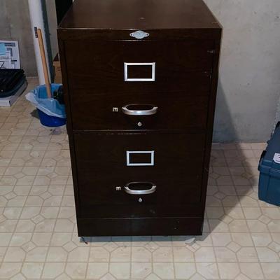 METAL FILING CABINET WITH SOME STATE MAPS