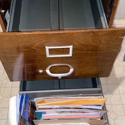 METAL FILING CABINET WITH SOME STATE MAPS