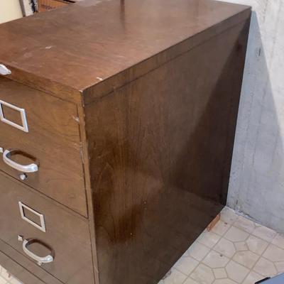 METAL FILING CABINET WITH SOME STATE MAPS