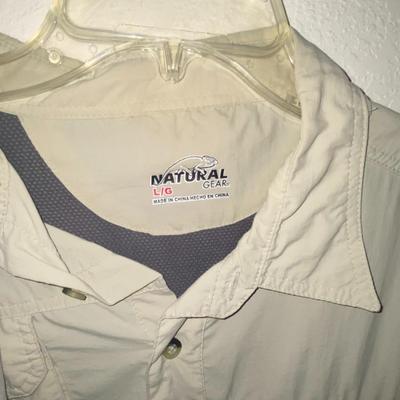 MENS COLUMBIA, NATURAL GEAR AND OTHER ANGLERS SHIRTS SIZE MED-LARGE