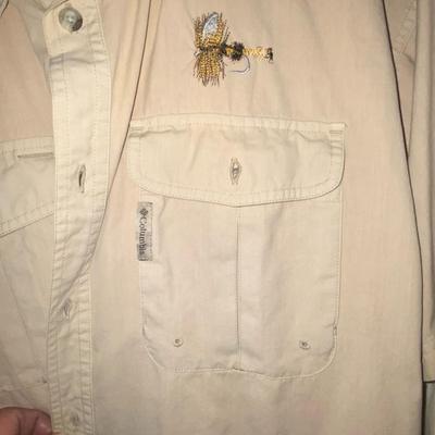 MENS COLUMBIA, NATURAL GEAR AND OTHER ANGLERS SHIRTS SIZE MED-LARGE