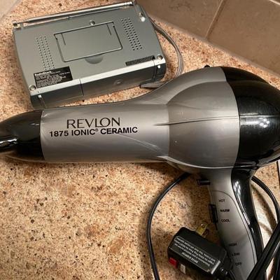 RADIO SHACK WEATHER AND TRAVEL RADIOS, LIKE NEW BLOW DRYERS, AND ALARM CLOCK