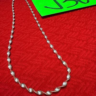 J30-Beautiful 20 inch herringbone sterling silver chain
