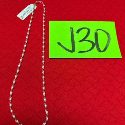 J30-Beautiful 20 inch herringbone sterling silver chain
