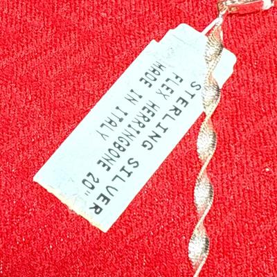 J30-Beautiful 20 inch herringbone sterling silver chain