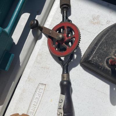 9” vintage hand drill