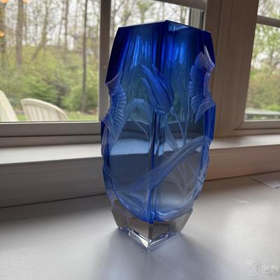 Moser Blue Blossom Vase (SR-BM)