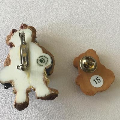 Marked teddy bears brooches vintage