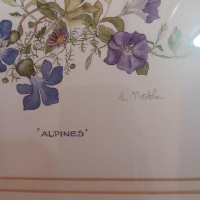 2 ORIGINAL WATERCOLORS "ALPINES" BY L NOBLE