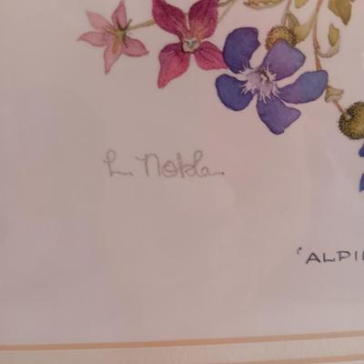 2 ORIGINAL WATERCOLORS "ALPINES" BY L NOBLE