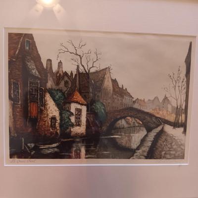 THE CANAL IN BURGES SIGNED ARTWORK