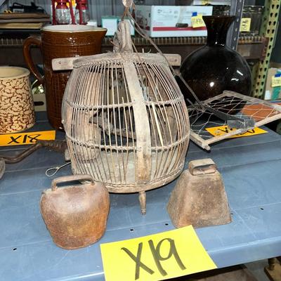 X19-metal bells and VERY unique birdcage