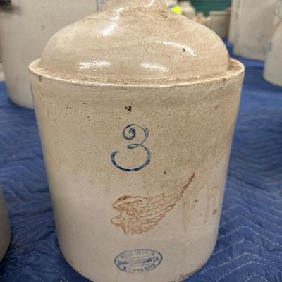 X136-Jugs x 3 (One is Red Wing Stamped!)
