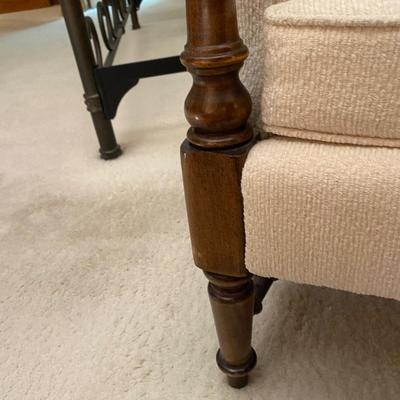 UPHOLSTERED ARMCHAIR WITH OTTOMAN