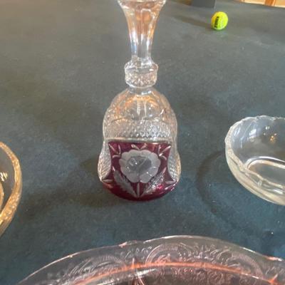 PINK DEPRESSION GLASS AND OTHER VINTAGE GLASS