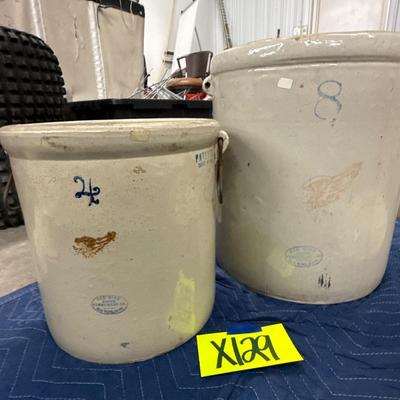 X129-Red Wing Crock Pair- 4 & 8