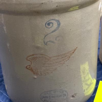 X126-Red Wing crock and small jug unmarked