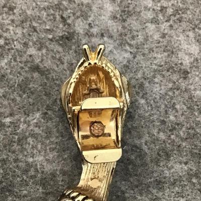 RARE DL Auld Red Mesh snake wrap necklace & gold tone