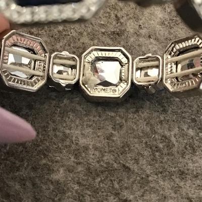 Monet, silver toned stretch bracelet