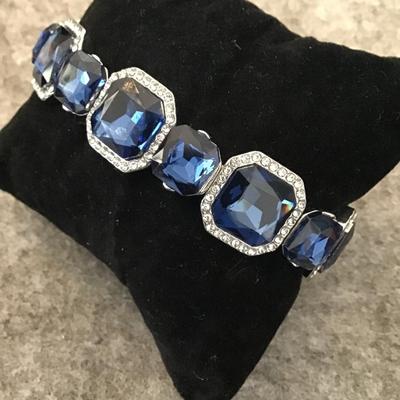 Monet, silver toned stretch bracelet