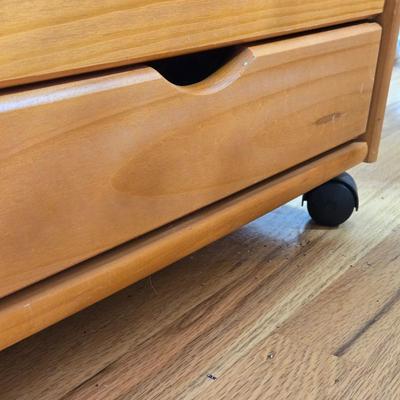 6 Drawer Wood Cabinet on Casters