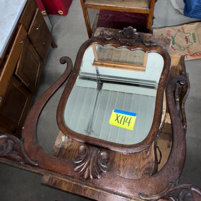 X114-antique dresser with mirror
