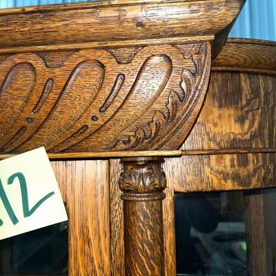 X112-antique glass display cabinet
