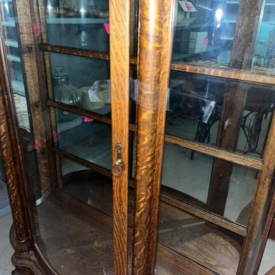 X112-antique glass display cabinet