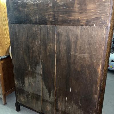 X112-antique glass display cabinet