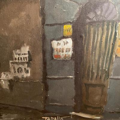 Large RODOLFO TARALLO PARIS STREET SCENE OIL ON CANVAS