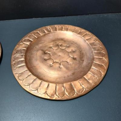 Two vintage copper plates 12" (1 of 3)