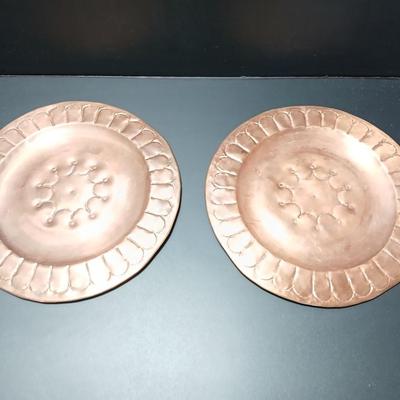 Two vintage copper plates 12" (1 of 3)