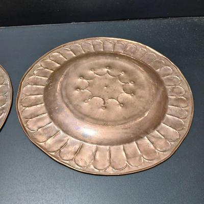 Two vintage copper plates 12" (1 of 3)