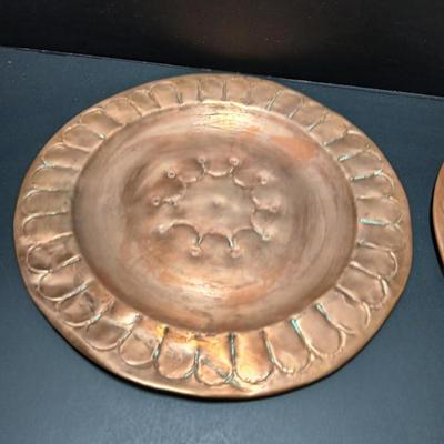 Two vintage copper plates 12" (2 of 3)