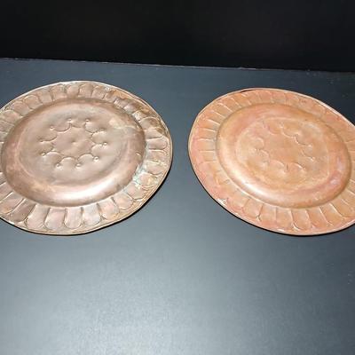 Two vintage copper plates 12" (2 of 3)