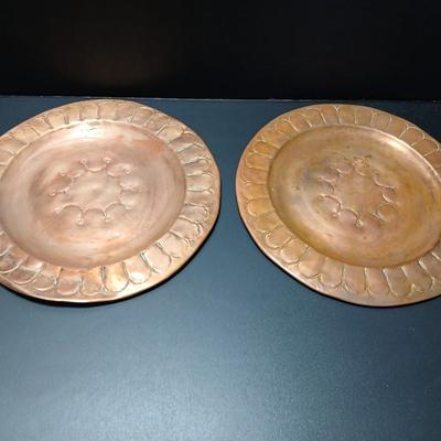 Two vintage copper plates 12" (2 of 3)