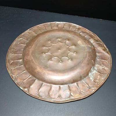 Two vintage copper plates 12" (2 of 3)