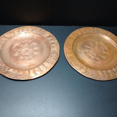 Two vintage copper plates 12" (2 of 3)