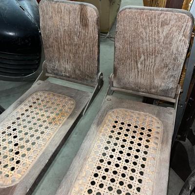 X104-Antique Wood and rattan wheelchair
