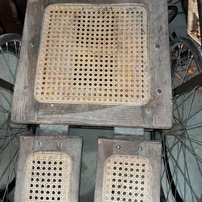 X104-Antique Wood and rattan wheelchair