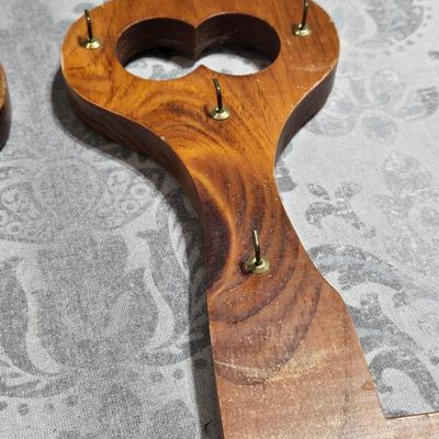 (2) Vintage Wood Key Holders