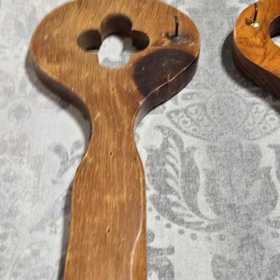 (2) Vintage Wood Key Holders