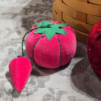 Sewing Basket and 3 Pin Cushions