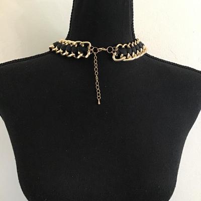 Large chunky gold, toned statement, necklace